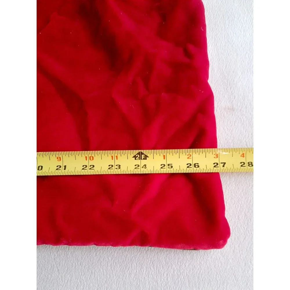 Custom Vintage Pair TAPESTRY Velvet Floral Pillow Cover Appx.‎ 27'x16' Red, Gold